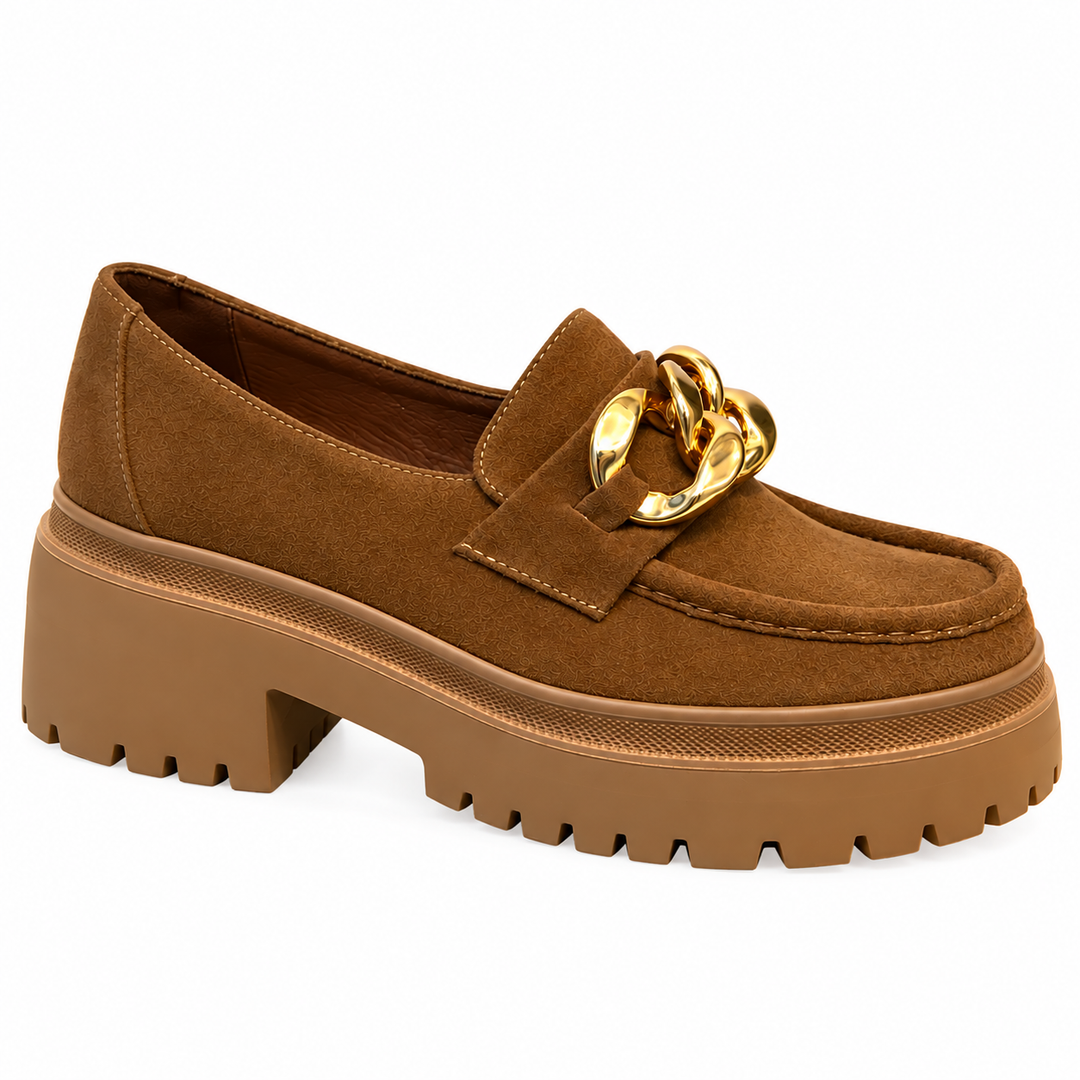 MOCASÍN EN CUERO COLOR MIEL ATRACTIVO