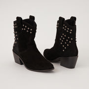 BOTA EN CUERO COLOR NEGRO ESPLENDOROSO