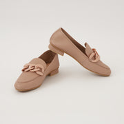 BALETA EN CUERO COLOR NUDE ELEGANTE