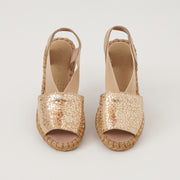 YUTE SANDALIA EN CUERO COLOR ORO PRINT