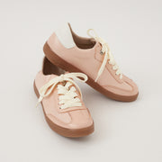 TENIS EN CUERO COLOR NUDE X BLANCO