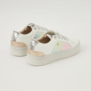 TENIS EN CUERO BLANCO X FOLIA COLORES