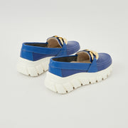 MOCASÍN EN CUERO COLOR AZUL ELEGANTE