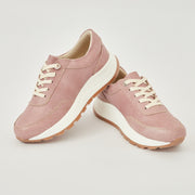 TENIS EN CUERO COLOR PALO DE ROSA