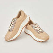 TENIS EN CUERO COLOR CAPUCHINO ELEGANTE