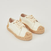 TENIS YUTE EN CUERO COLOR BLANCO