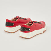 TENIS EN CUERO COLOR ROJO