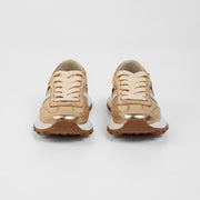 TENIS EN CUERO COLOR ORO X TALCO Y PELO