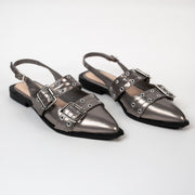 BALETA TIPO CUERO COLOR GRIS PLOMO