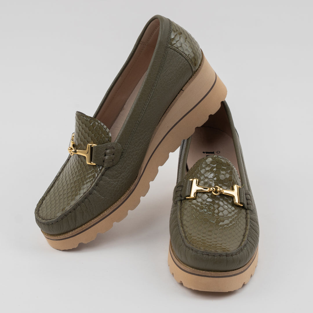 MOCASÍN EN CUERO COLOR VERDE