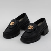 MOCASÍN EN CUERO COLOR NEGRO ÚNICO