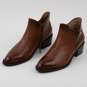 BOTA EN CUERO COLOR MIEL COÑAC