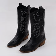 BOTA EN CUERO COLOR NEGRO ÍMPETU