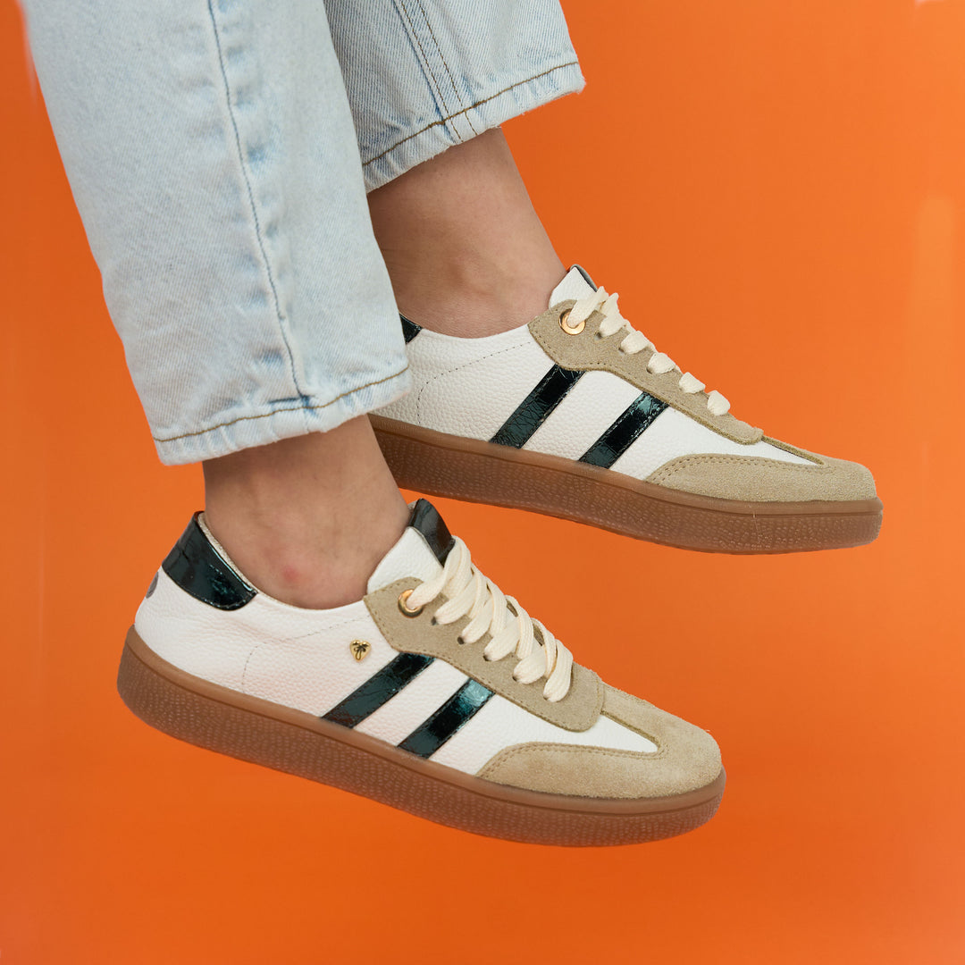 TENIS EN CUERO TALCO X VERDE