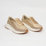 TENIS EN CUERO COLOR ORO X CARNAZA