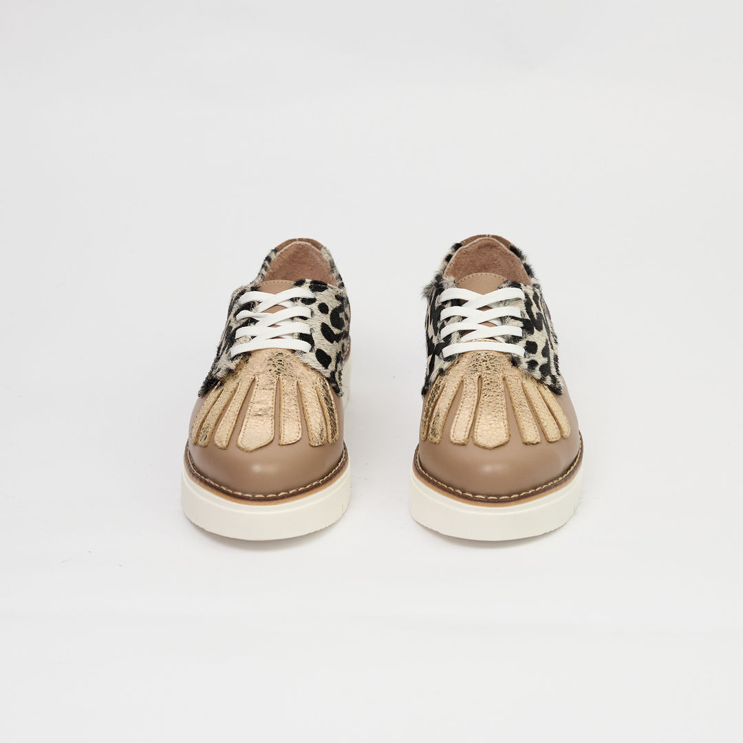 BOLICHERO EN CUERO COLOR TAUPE X PRINT