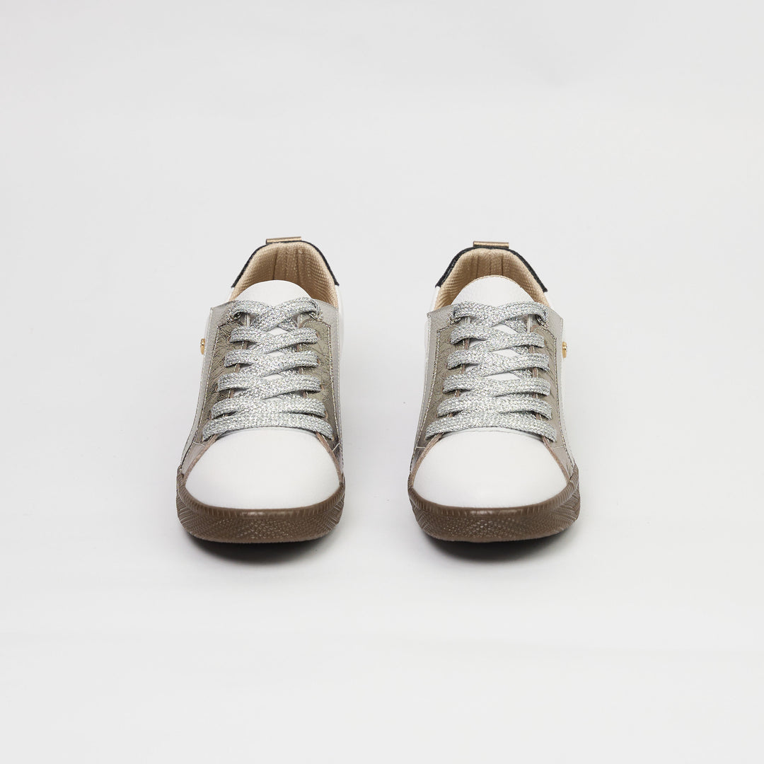 TENIS EN CUERO COLOR BLANCO X FUSIL X PLATA