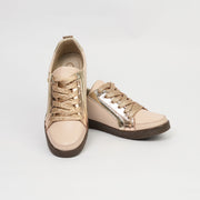 TENIS EN CUERO COLOR NUDE X FOLIA ORO ROSA