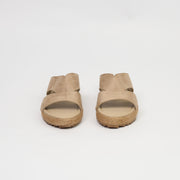 YUTE SANDALIA EN CUERO COLOR BEIGE ENCERADO