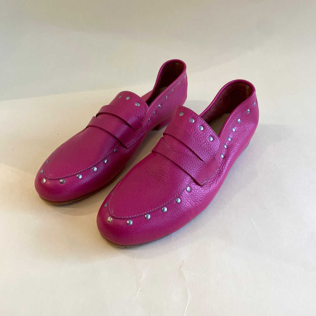 BALETA EN CUERO COLOR FUCSIA ELEGANTE