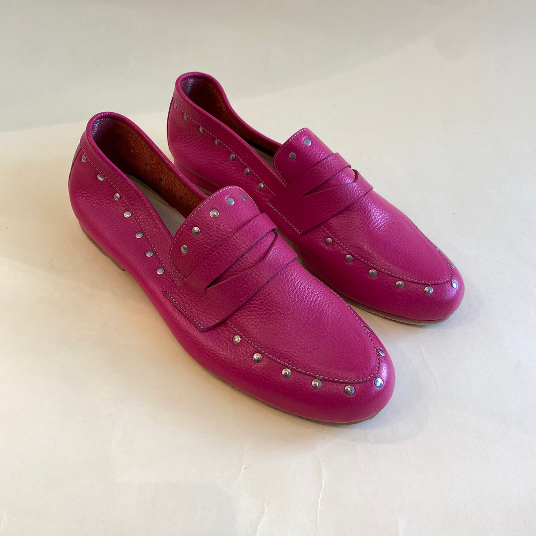 BALETA EN CUERO COLOR FUCSIA ELEGANTE