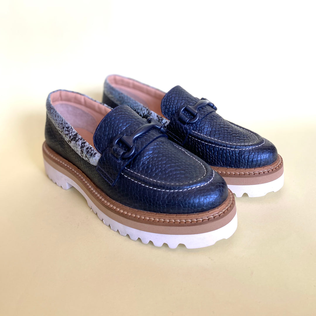 MOCASÍN EN CUERO COLOR AZUL