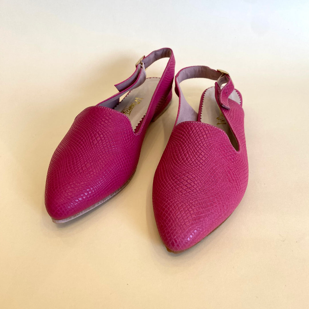 BALETA EN CUERO COLOR FUCSIA