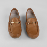 MOCASÍN EN CUERO COLOR MIEL ELEGANTE