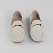 MOCASÍN EN CUERO COLOR BLANCO