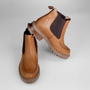 BOTA EN CUERO COLOR MIEL PRÁCTICO