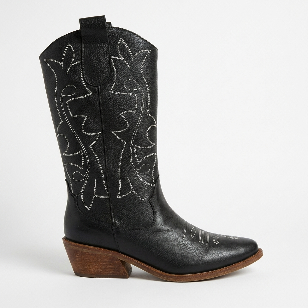 BOTA EN CUERO COLOR NEGRO ÍMPETU