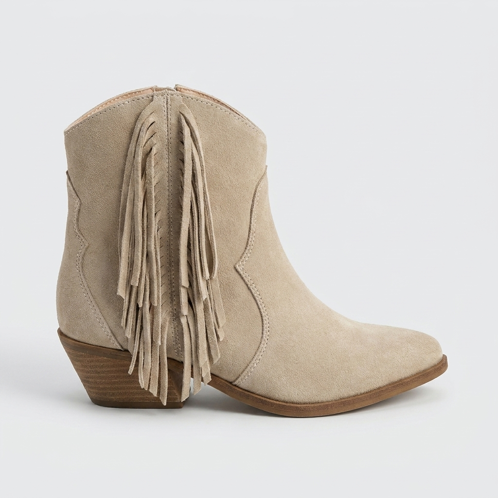 BOTA EN CUERO COLOR BEIGE  ARENA FUNCIONAL