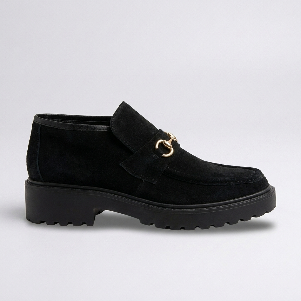 MOCASÍN EN CUERO CARNAZA COLOR NEGRO