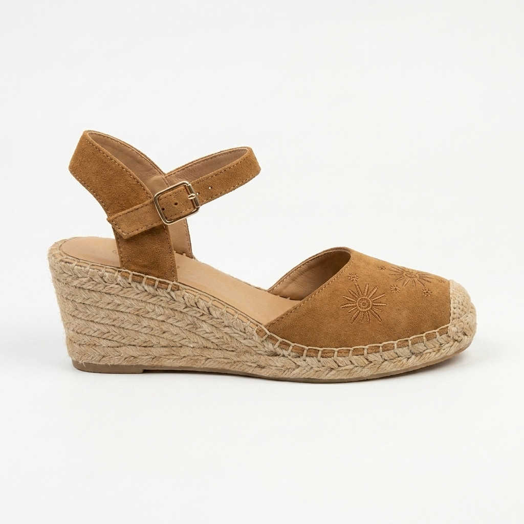 YUTE SANDALIA EN CUERO COLOR MIEL