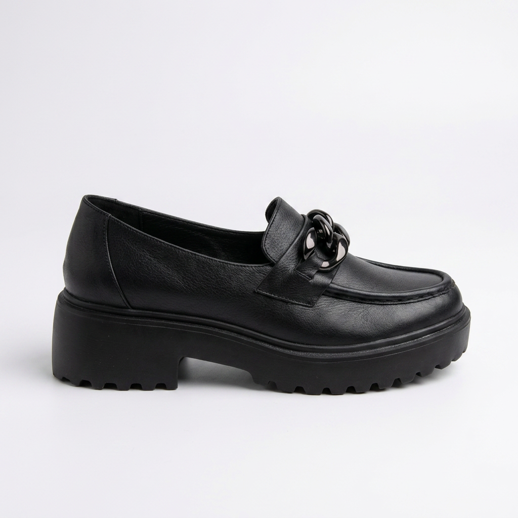 MOCASÍN EN CUERO COLOR NEGRO MATE