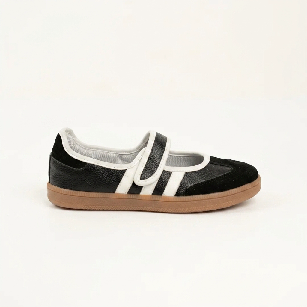 TENIS MAFALDA EN CUERO COLOR NEGRO X BLANCO
