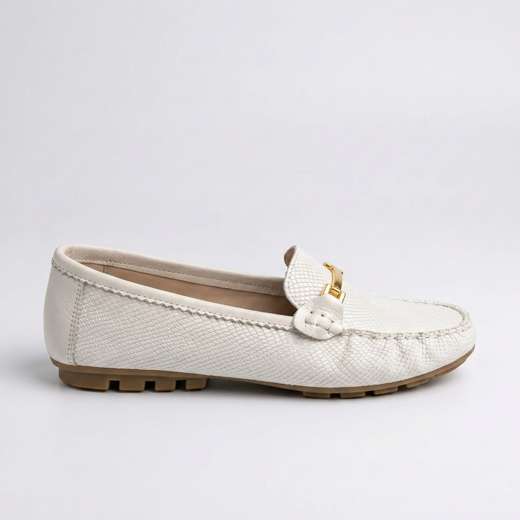 MOCASÍN EN CUERO COLOR BLANCO
