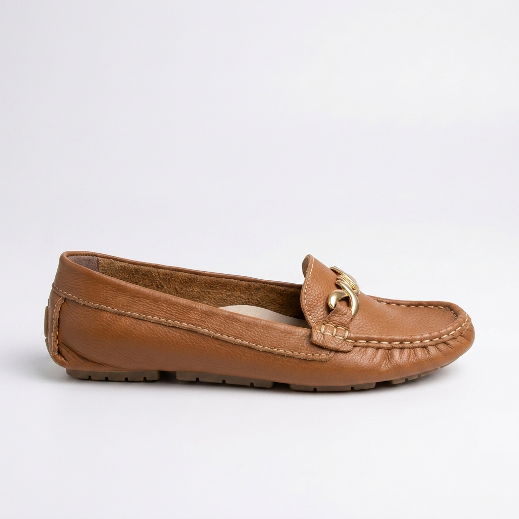 MOCASÍN EN CUERO COLOR MIEL