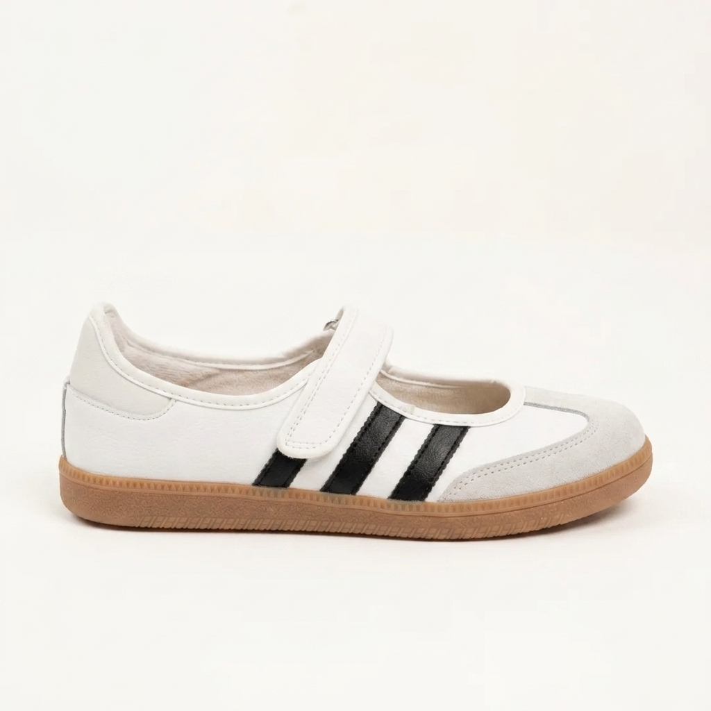 TENIS MAFALDA EN CUERO COLOR BLACO X NEGRO