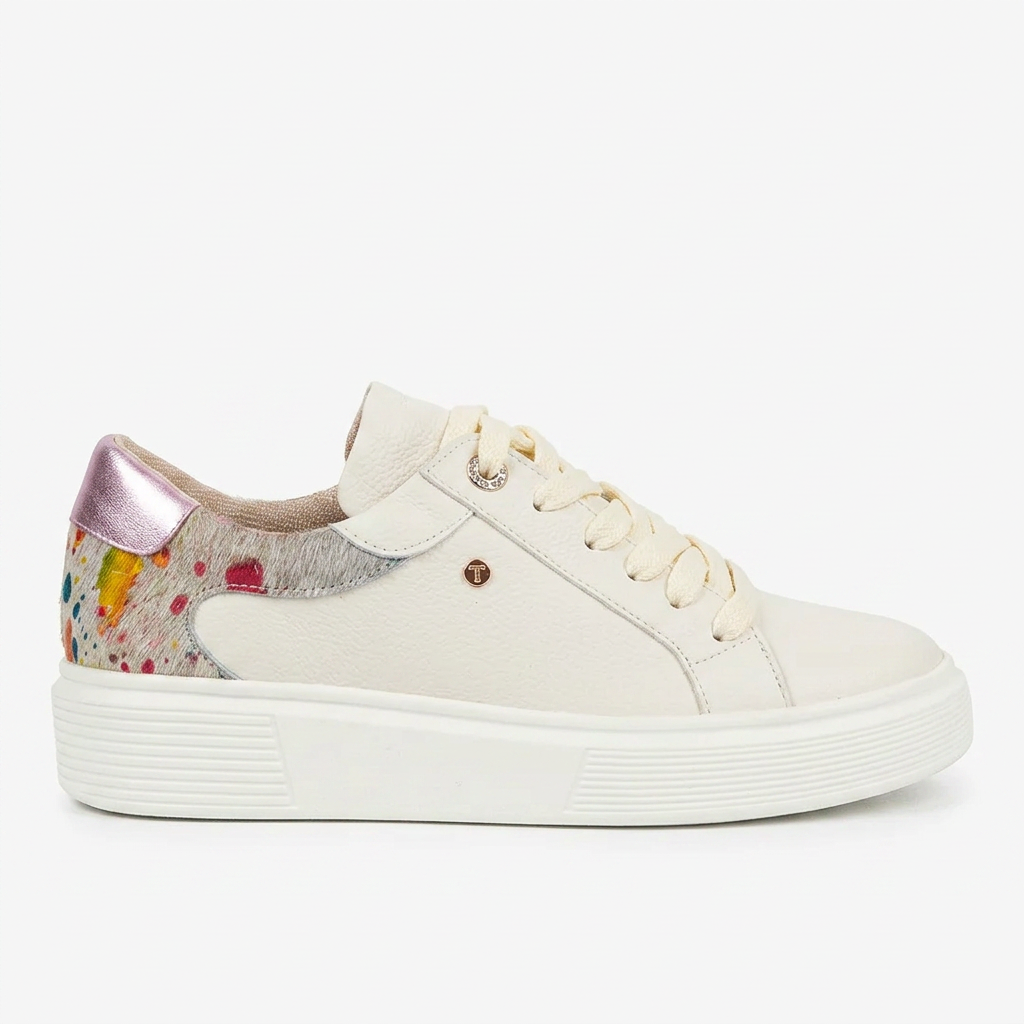 TENIS EN CUERO COLOR BLANCO X FOLIA PELO