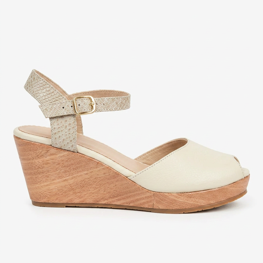 SANDALIA EN CUERO COLOR TAUPE