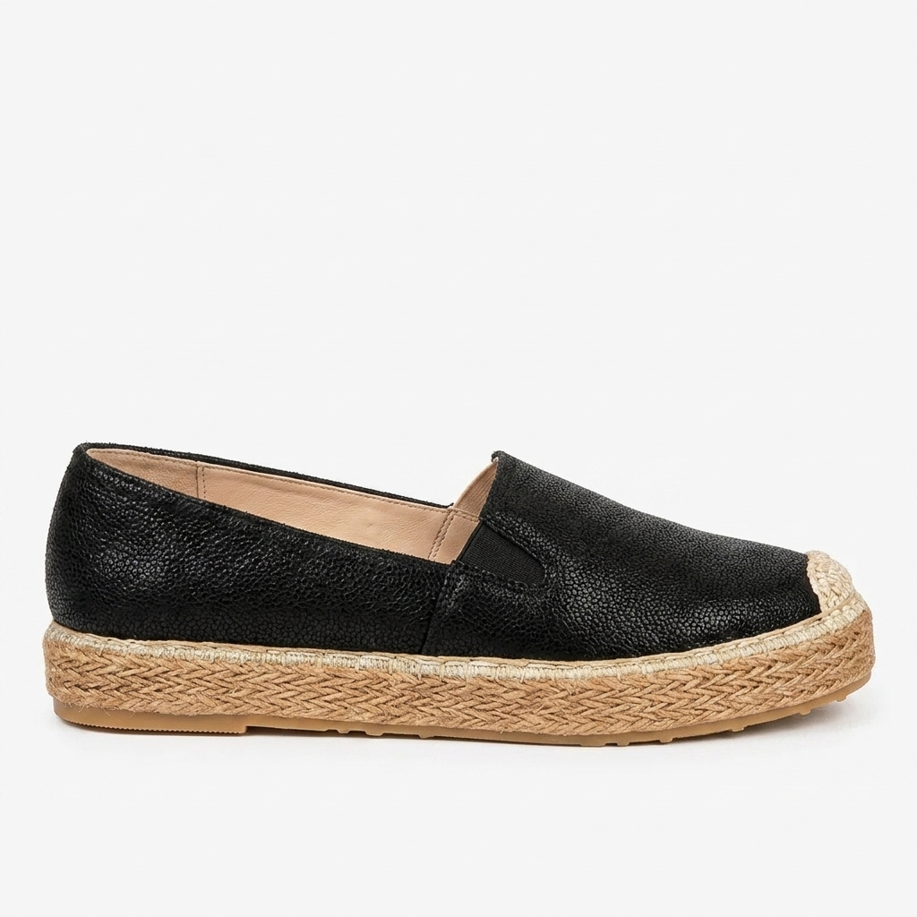 YUTE BALETA TIPO CUERO COLOR NEGRO ELEGANTE