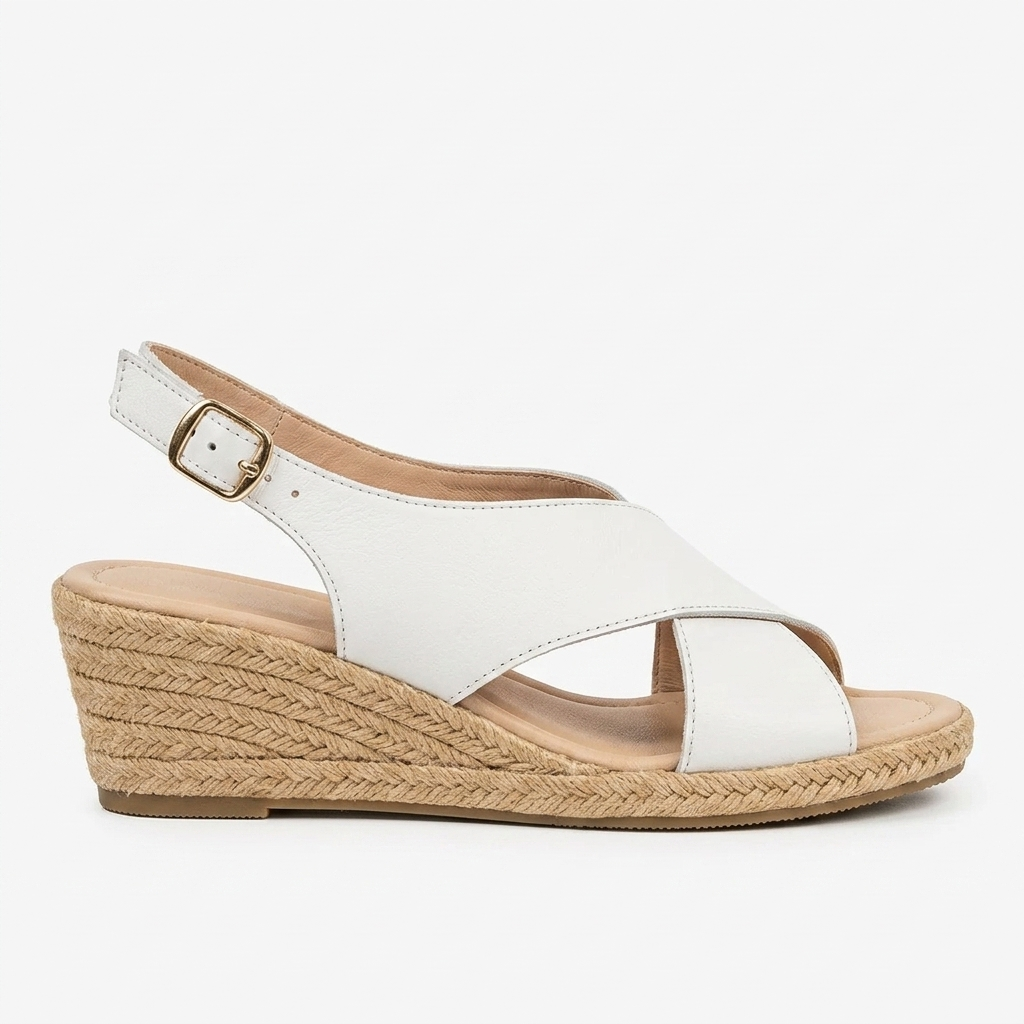 YUTE SANDALIA EN CUERO COLOR BLANCO INNOVADOR