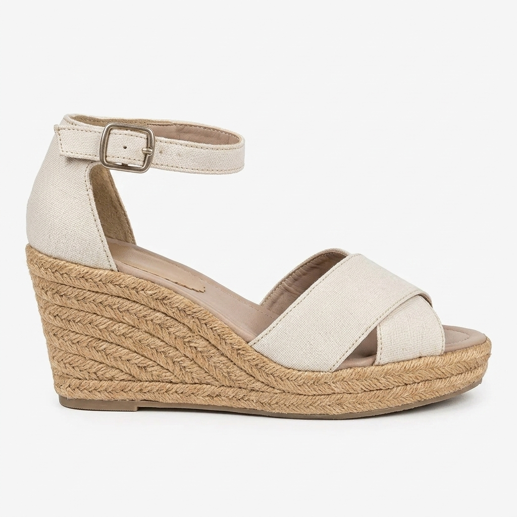 YUTE SANDALIA EN LONA COLOR BLANCO