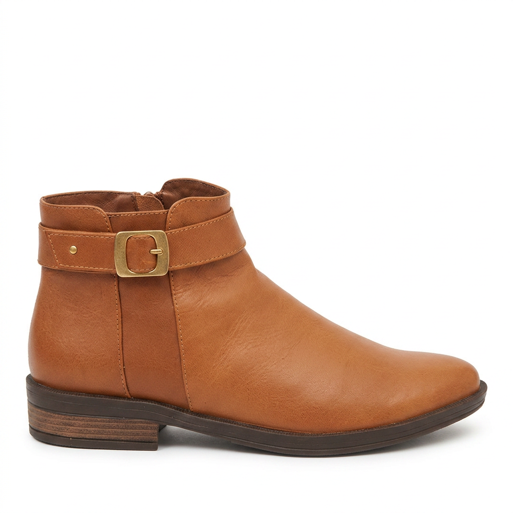 BOTA EN CUERO COLOR MIEL TRENDY