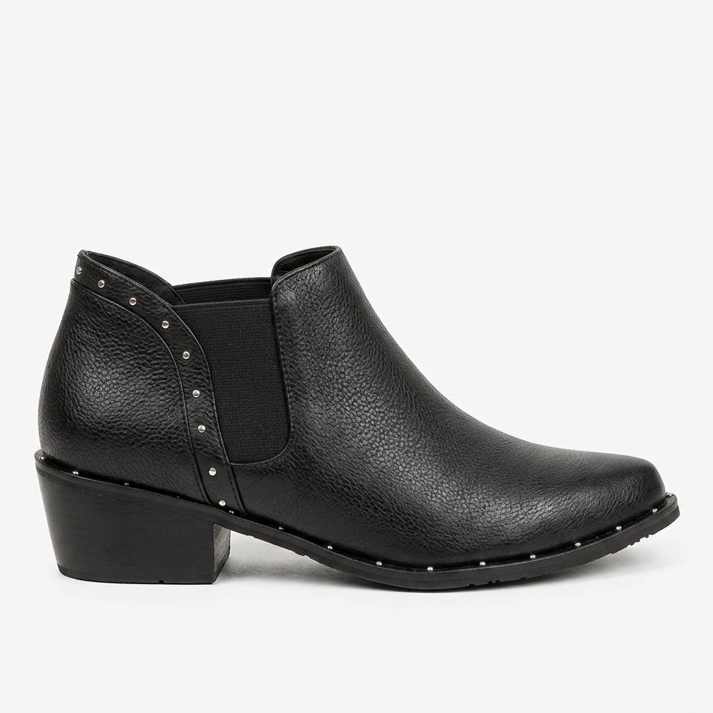 BOTA EN CUERO COLOR NEGRO AUDAZ