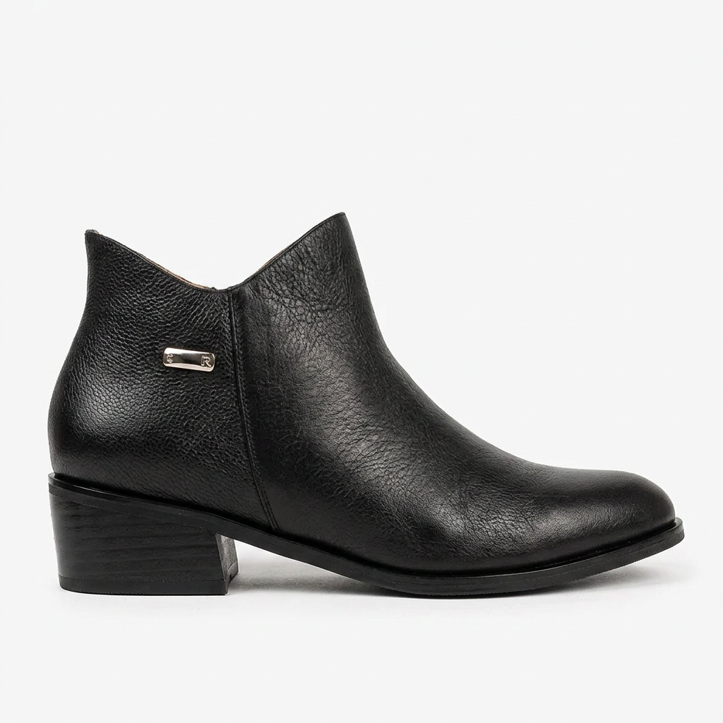 BOTA EN CUERO COLOR NEGRO ENCANTO