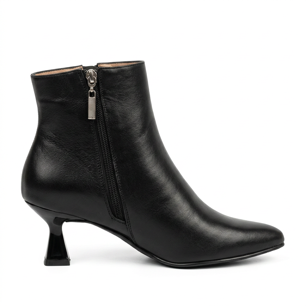 BOTA EN CUERO COLOR NEGRO GADIEL