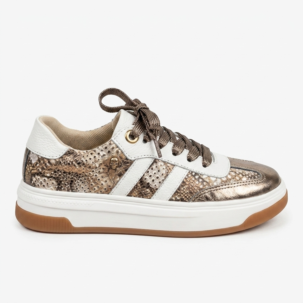TENIS EN CUERO COLOR PITON X FUSIL