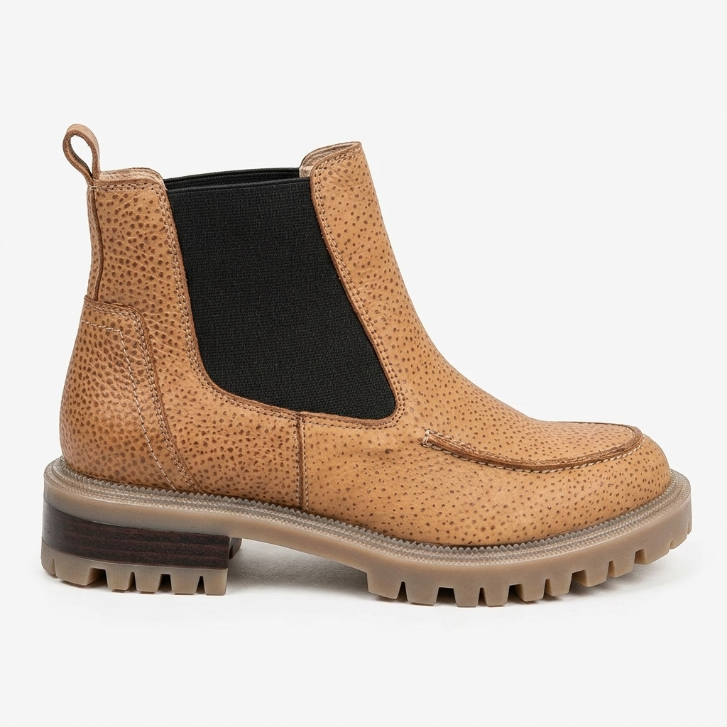 BOTA EN CUERO COLOR MIEL PRÁCTICO